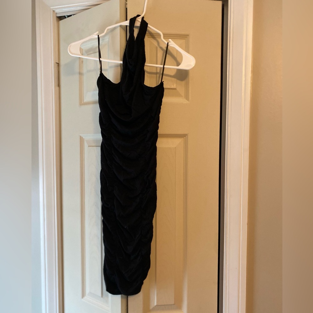 Asos Black Ruched Dress